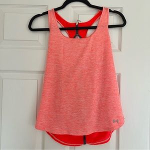 Under Armour Neon Orange Tech Tank with Breathable Back Small HeatGear, Running